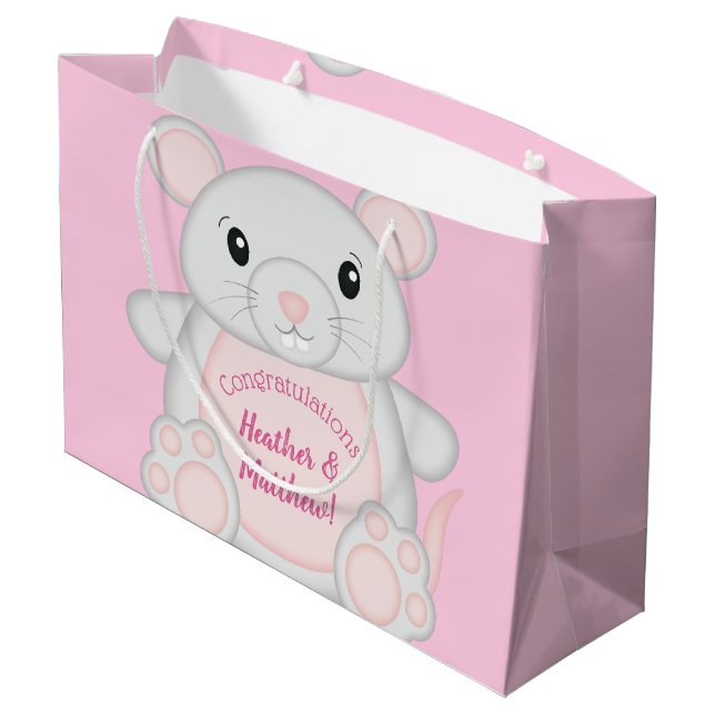Mouse Mice Baby Shower Rosa (Baksidan Vinklad)