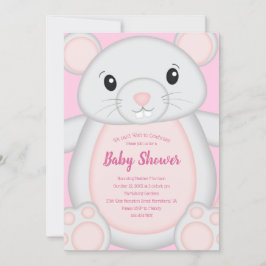 Mouse Mice Baby Shower Rosa Inbjudningar
