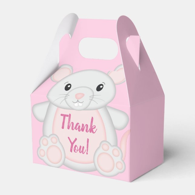 Mouse Mice Baby Shower Rosa Presentaskar (Framsidan Sidan)