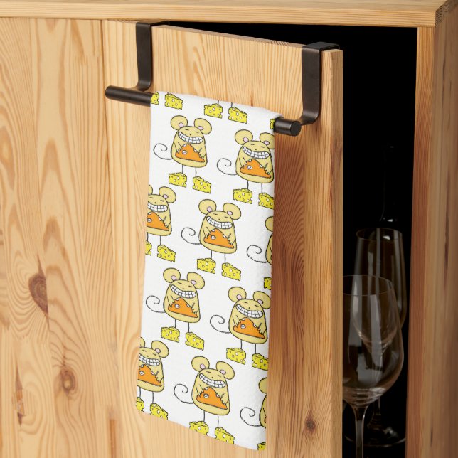 Mouse Mice Cheese Kitchen Hand Towel Kökshandduk (Thirds Fold)