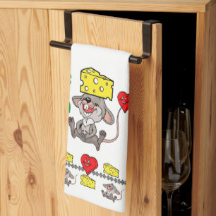 Mouse Mice Cheese Kitchen Hand Towel Kökshandduk