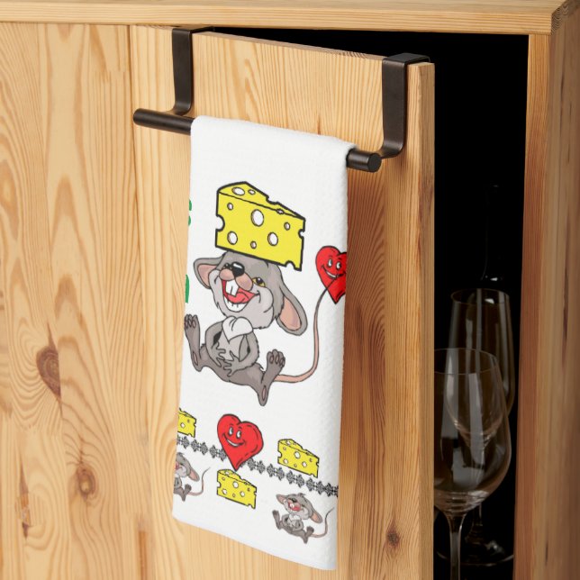Mouse Mice Cheese Kitchen Hand Towel Kökshandduk (Thirds Fold)