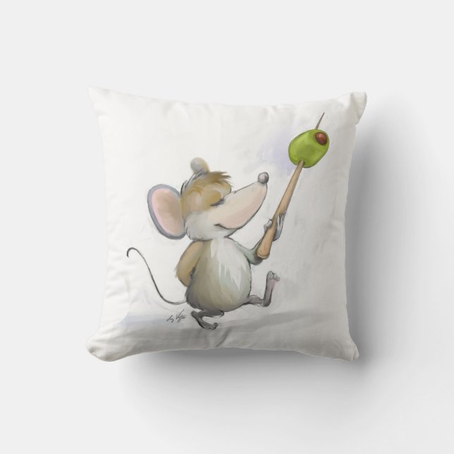 Mouse Moe med Olive Pillow Kudde (Framsida)
