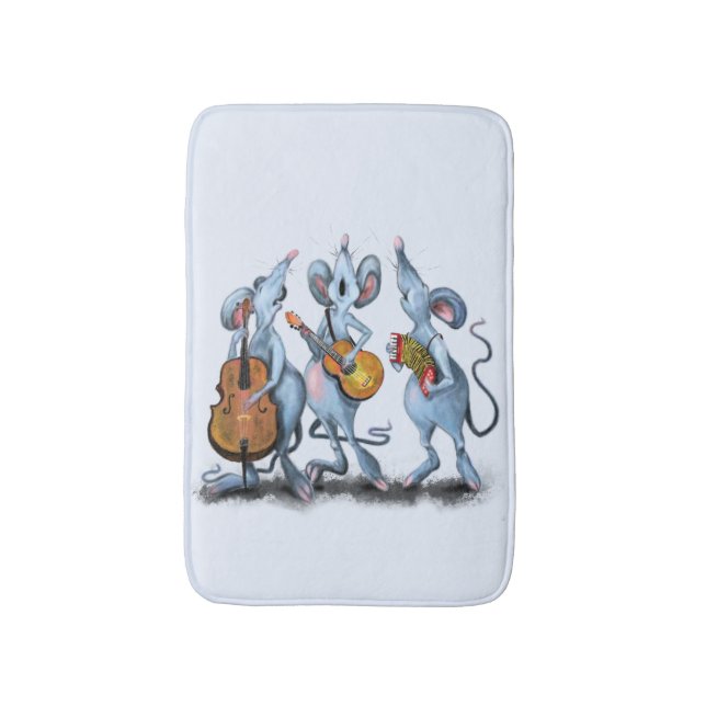Mouse Music Band Funny Bath Mat Badrumsmatta (Framsidan (Vertikal))