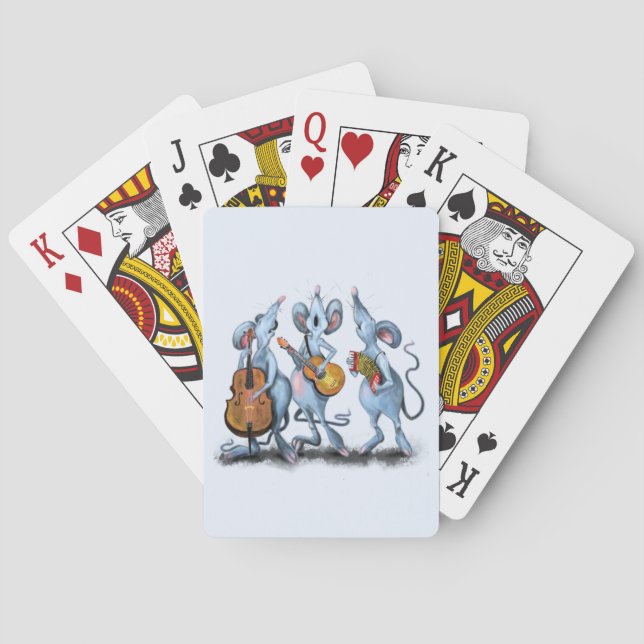 Mouse Music Band Funny Spelkort (Baksidan)