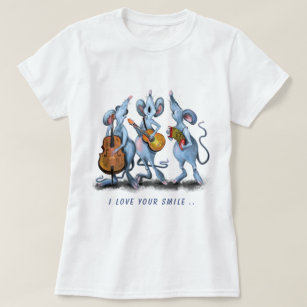 Mouse Music Band T-Shirt Funny - Din text