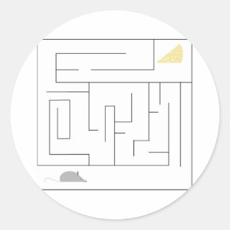 Mouse och Cheese Maze Runt Klistermärke