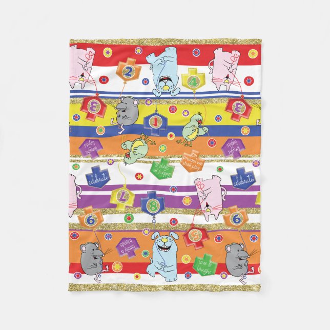 Mouse och Friends Hanukkah Fleece Blanket (Framsidan)