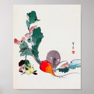 Mouse och Red Radish, Watanabe Seitei Poster