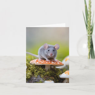 Mouse On Toadstool Anteckningskort