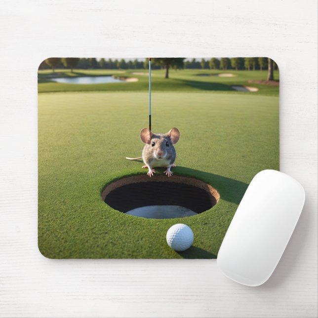 Mouse på en Golf-kurs Musmatta (Med mus)