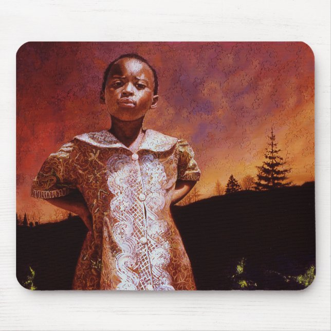 Mouse Pad 2 med Rachel Dolezal Art Musmatta (Framsidan)