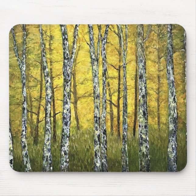 Mouse Pad - Autumn Birch Träd, Acadia Forest Musmatta (Framsidan)
