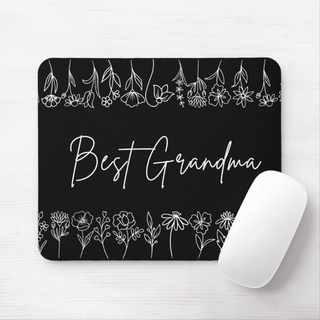Mouse Pad - Best Grandma Wildblommor Musmatta (Med mus)