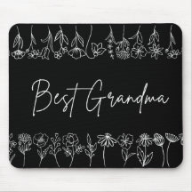 Mouse Pad - Best Grandma Wildblommor
