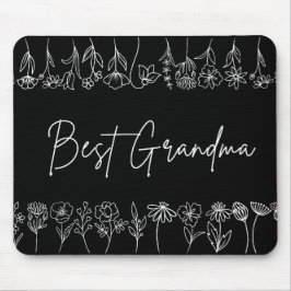 Mouse Pad - Best Grandma Wildblommor Musmatta