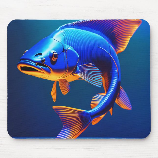 Mouse Pad | Blue Fish Logo Design | Minimalist Oce Musmatta (Framsidan)