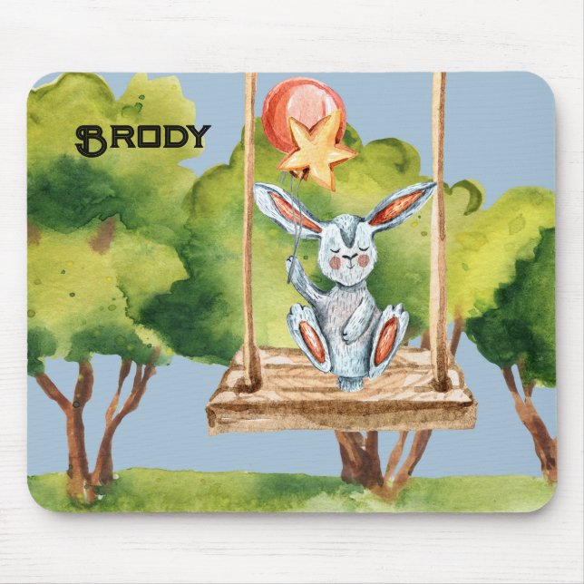 Mouse Pad Bunny Sitta on Swing Musmatta (Framsidan)