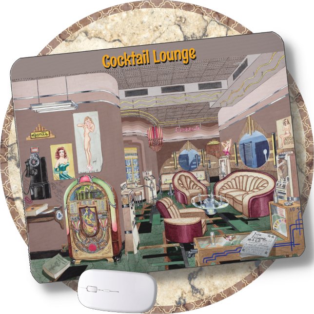 MOUSE PAD - Cocktail Lounge - Victorian -P. Harnly Musmatta (Skapare uppladdad)