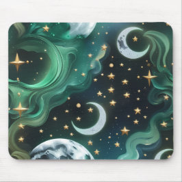 Mouse Pad - Emerald Green Celestial Moon Musmatta