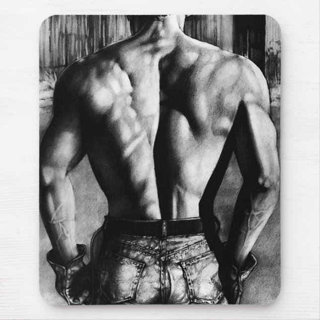 Mouse Pad För manar Masculine Art Coola BodyBuilde Musmatta (Framsidan)