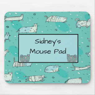 Mouse Pad for Young Girl with Comical Cats Musmatta