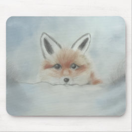 Mouse pad, fox cub in winter musmatta