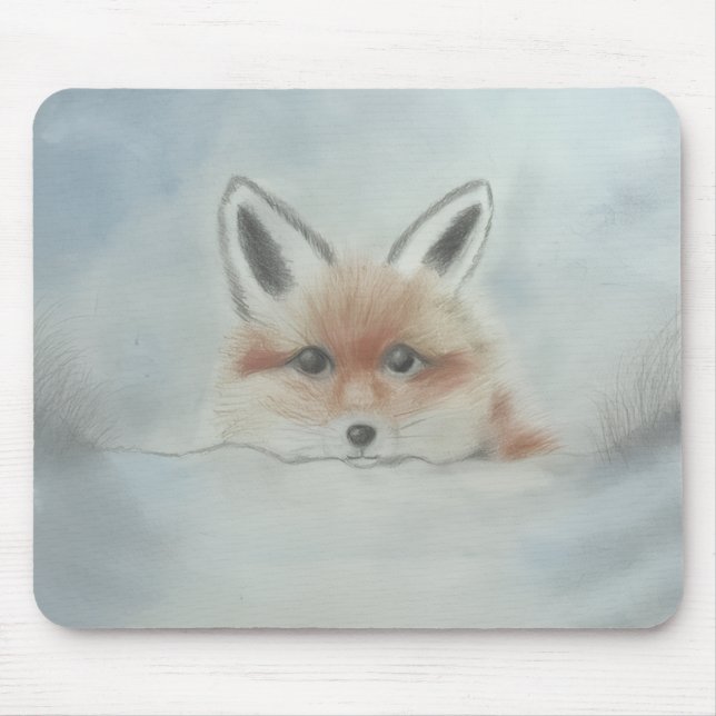 Mouse pad, fox cub in winter musmatta (Framsidan)