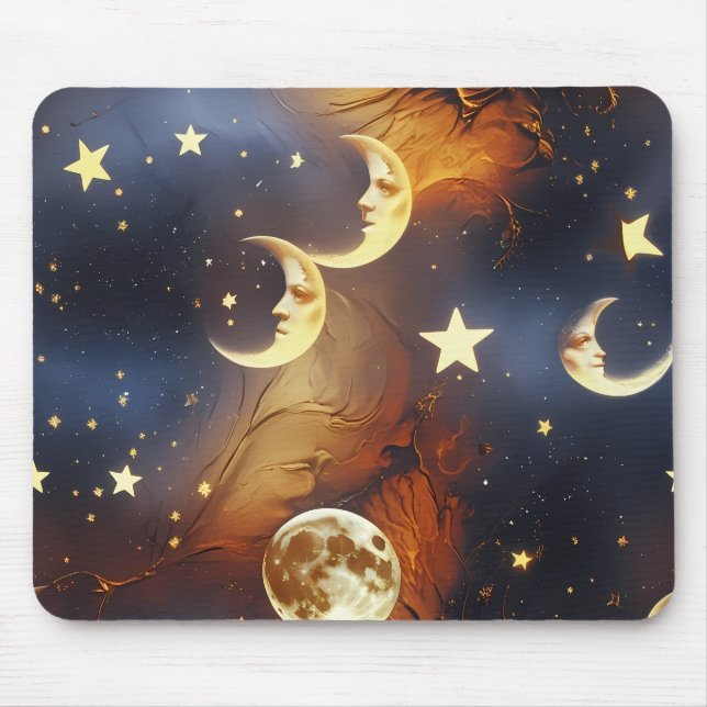 Mouse Pad – Luxury Dreamy Fiery Orange Celestial M Musmatta (Framsidan)