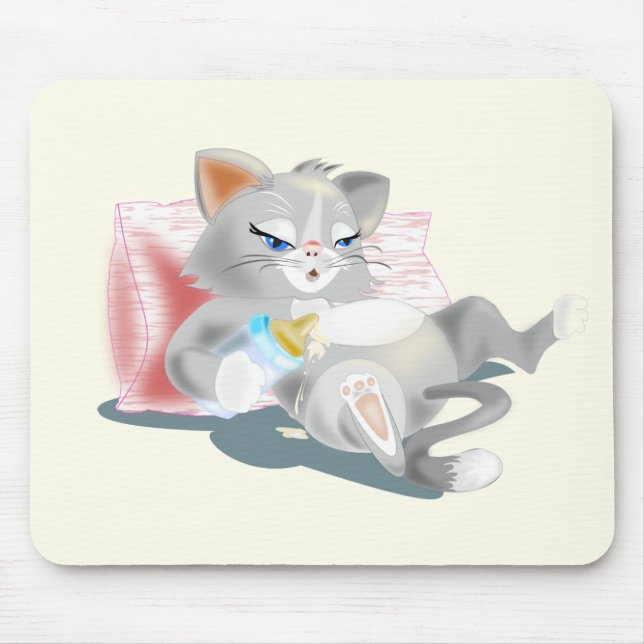 Mouse Pad med Baby Kitten Musmatta (Framsidan)