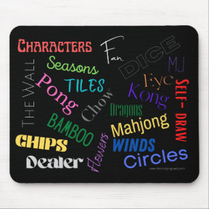 Mouse Pad med Mahjong Ord Musmatta