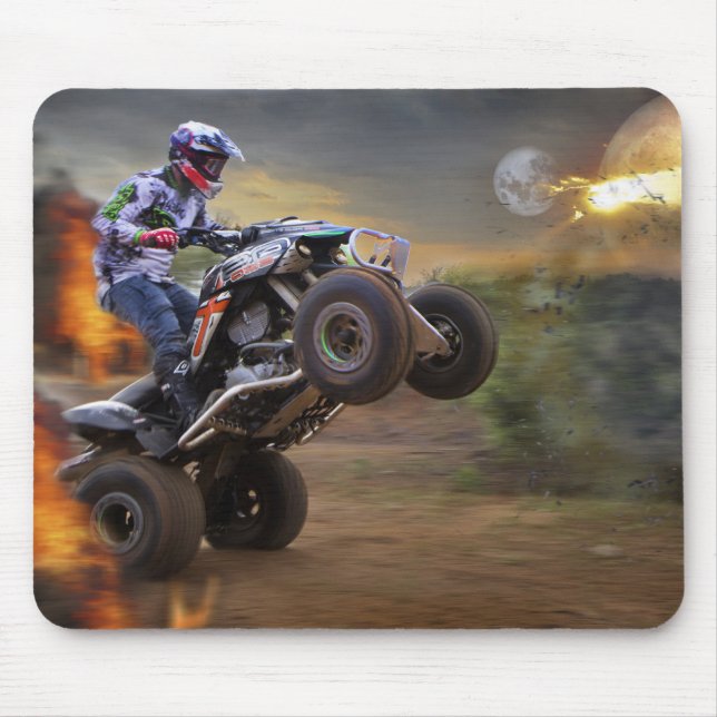 Mouse Pad Quad Bike hoppar till en Porthole Musmatta (Framsidan)