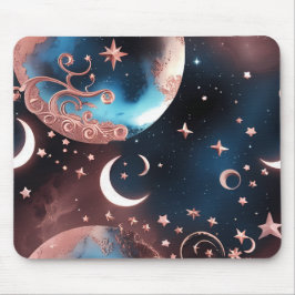 Mouse Pad - Rose Gold Celestial Moon Musmatta