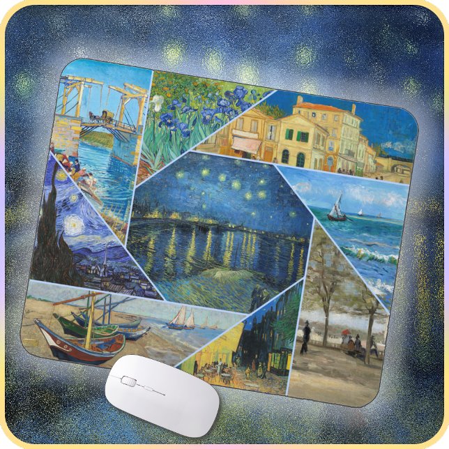 MOUSE PAD - Vincent van Gogh 9-Image Collage #2 Musmatta (Skapare uppladdad)