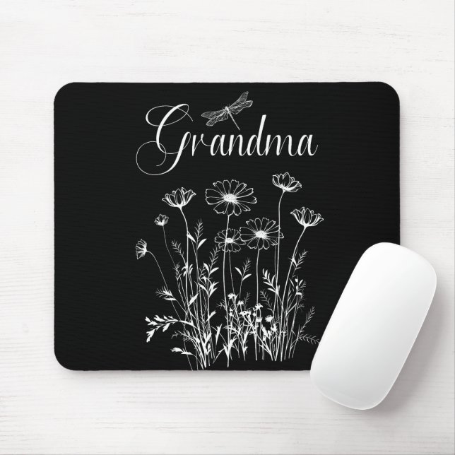 Mouse Pad - Wildblomma Dragonfly Grandma Musmatta (Med mus)