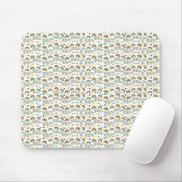 Mouse pad with a pattern of diverse smiley faces  musmatta