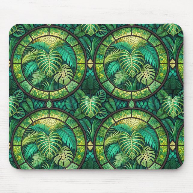 Mouse pad with a tropical leaf motif musmatta (Framsidan)