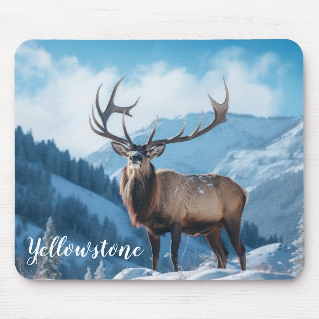 Mouse Pad-Yellowstone Elk Musmatta (Framsidan)
