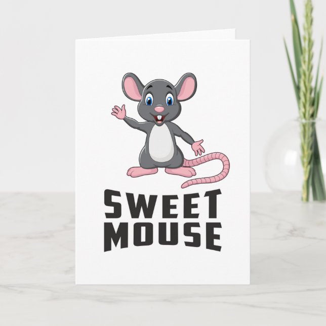 Mouse Råtta Animal Cheese Kärlek Pet Cute Funny Gi Kort (Framsida)