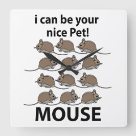 Mouse Råtta kan jag vara din trevliga sällskapsmus Fyrkantig Klocka