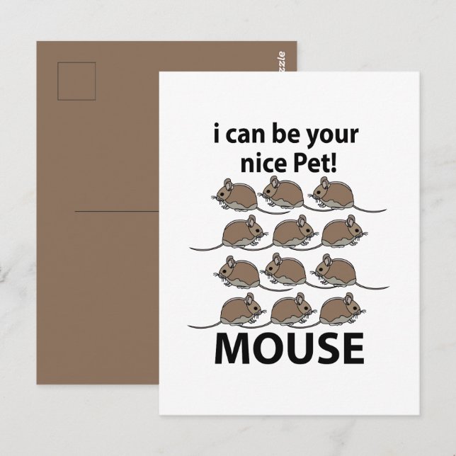 Mouse Råtta kan jag vara din trevliga sällskapsmus Vykort (Fram/baksida)