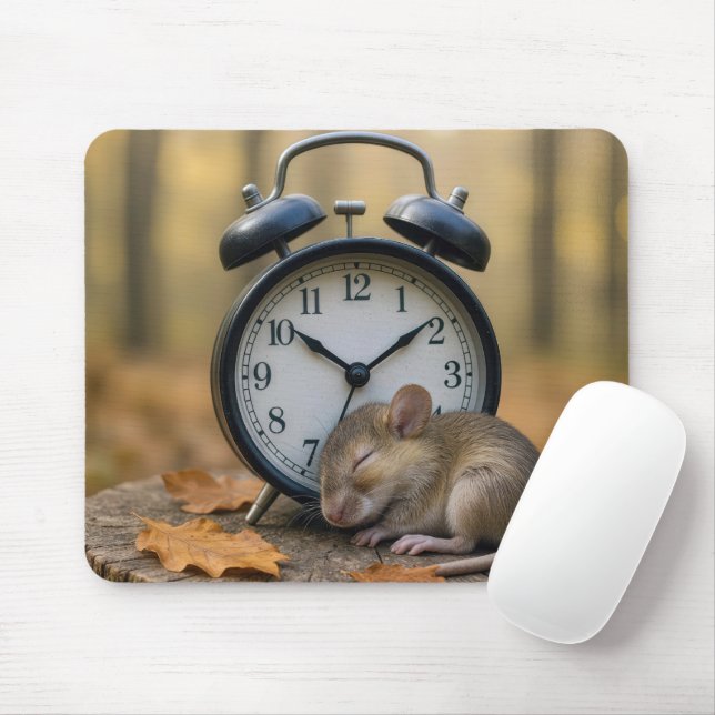 Mouse Sleeping By an Alarm Clock Musmatta (Med mus)