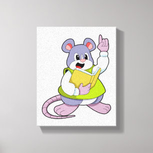 Mouse som lärare med Bok Canvastryck