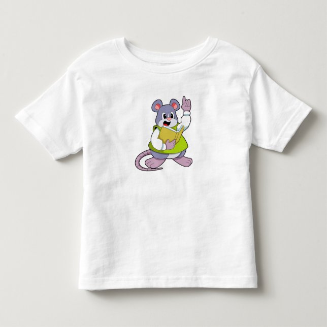 Mouse som lärare med Bok T Shirt (Framsida)
