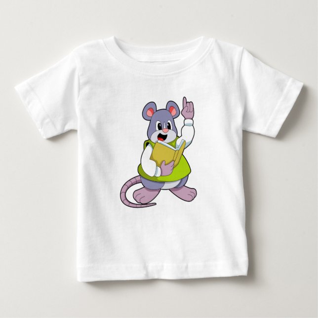 Mouse som lärare med Bok T Shirt (Framsida)