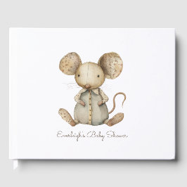 Mouse stuffade gäst Bok i cute Baby Shower Woodlan