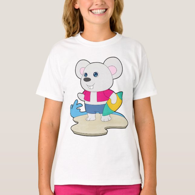 Mouse Summer Surfer T Shirt (Framsida)
