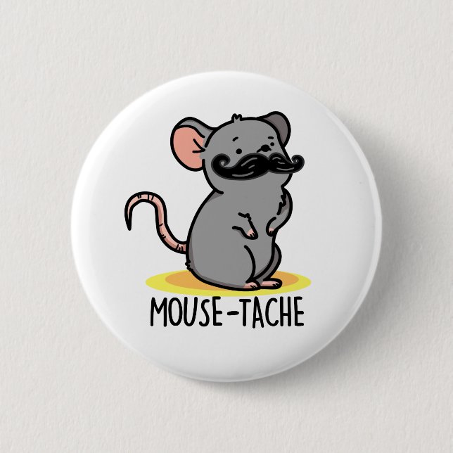 Mouse tache Funny Mouse Pun Knapp (Framsida)