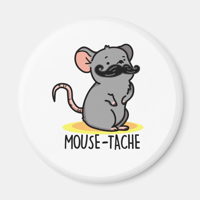 Mouse tache Funny Mouse Pun Magnet (Framsidan)