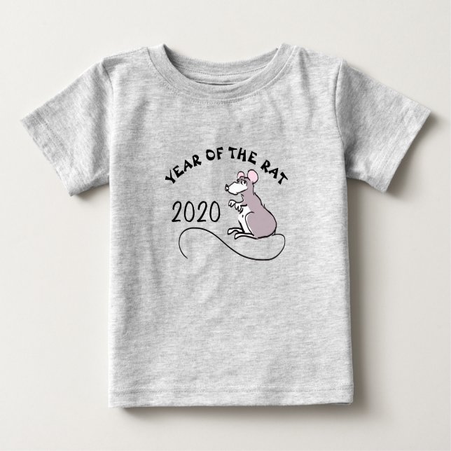 Mouse Tecknad Lunar Råtta nyår 2020 Baby T-shirt (Framsida)